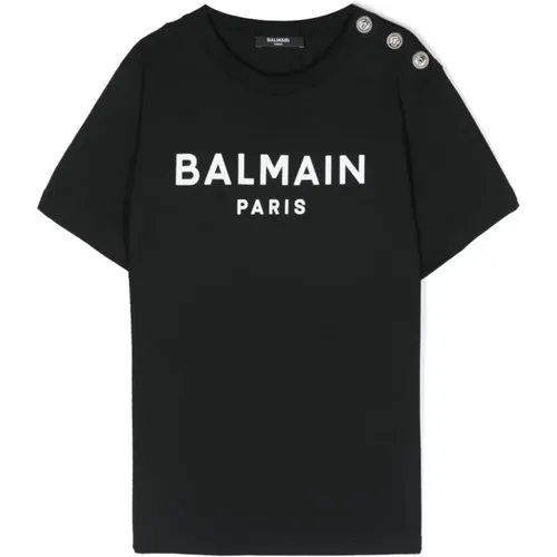 Schwarze T-Shirts & Polos für Mädchen - Balmain - Modalova