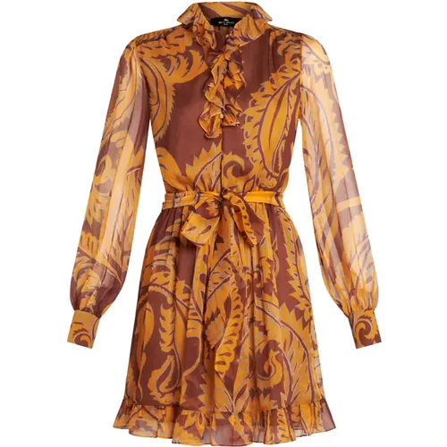 Silk Chiffon Mini Dress , female, Sizes: S, XS, 2XS - ETRO - Modalova