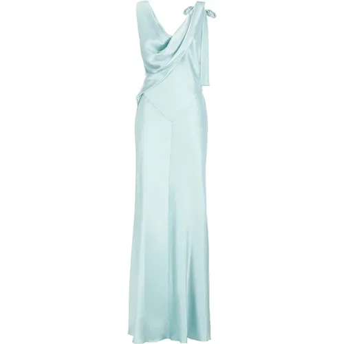 Light Silk V-Neck Dress , female, Sizes: M - alberta ferretti - Modalova