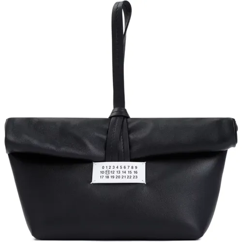 Schwarze Leder Clutch Tasche - Maison Margiela - Modalova