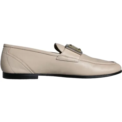 Leder Logo Plaque Loafers - Dolce & Gabbana - Modalova