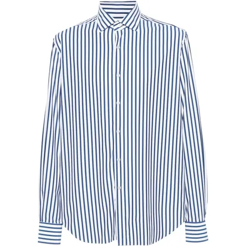 Stretch striped shirt , male, Sizes: 4XL - Xacus - Modalova