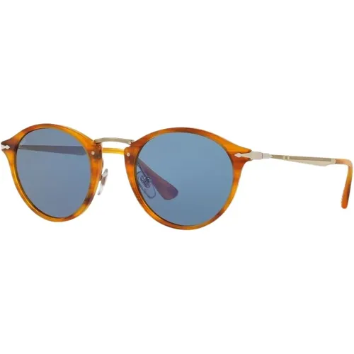 Round Sunglasses in Havana Frame , unisex, Sizes: 49 MM - Persol - Modalova