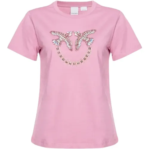 Love Birds Besticktes T-Shirt Pinko - pinko - Modalova