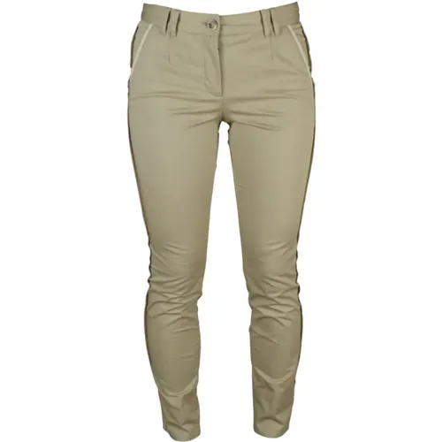 Khaki Slim-Fit Hose mit Stilvollen Details , Damen, Größe: S - Dolce & Gabbana - Modalova