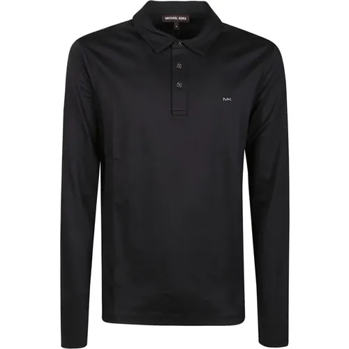 Long Sleeve Sleek Polo Shirt , male, Sizes: M - Michael Kors - Modalova