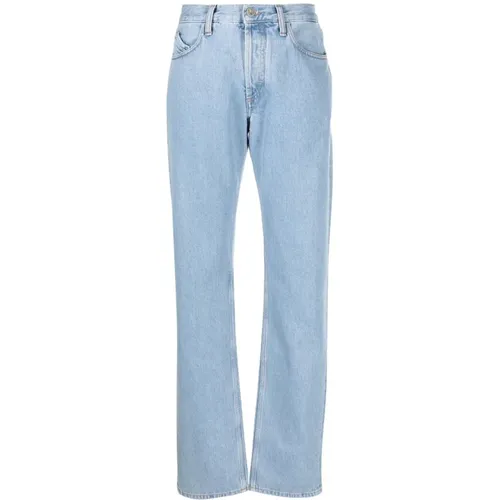 Denim High-Waisted Straight Leg Jeans , female, Sizes: W29, W27 - The Attico - Modalova