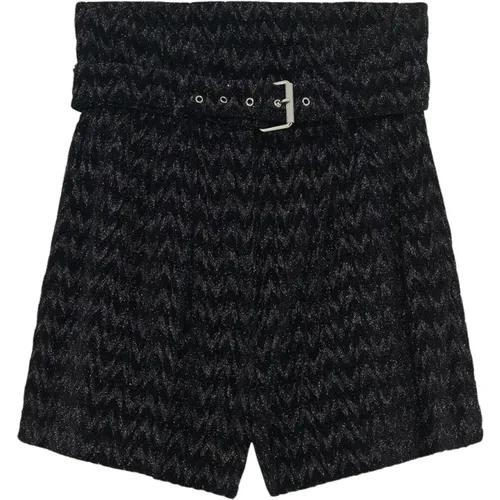 Schwarze High-Waist Lurex Shorts , Damen, Größe: S - IRO - Modalova