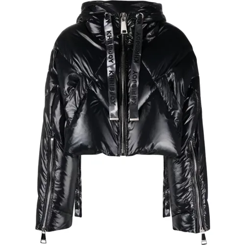 Down Jacket Cropped Shiny , female, Sizes: S - Khrisjoy - Modalova