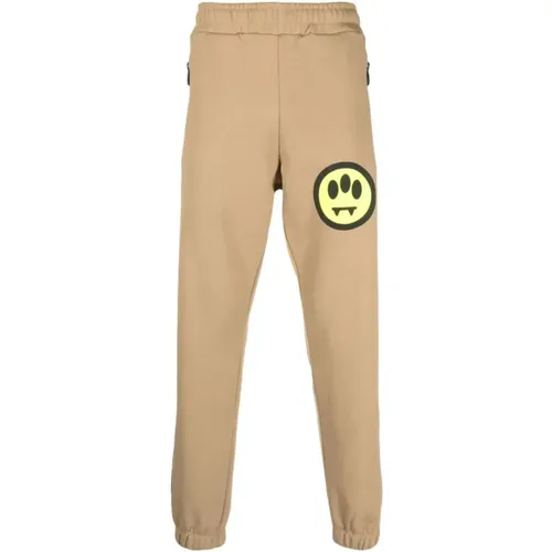 Cotton Sweatpants with Logo Print and Reflective Tag , male, Sizes: S - Barrow - Modalova