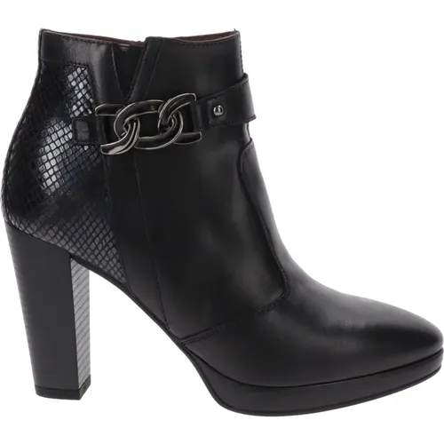 Leather Zip Closure Women Ankle Boots , female, Sizes: 7 UK - Nerogiardini - Modalova