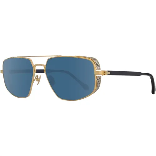 Brushed Gold/Cobalt Blue Sunglasses , unisex, Sizes: 60 MM - Matsuda - Modalova