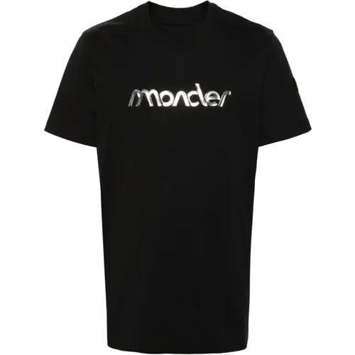 Logo Detail Crew Neck T-shirt , male, Sizes: L - Moncler - Modalova