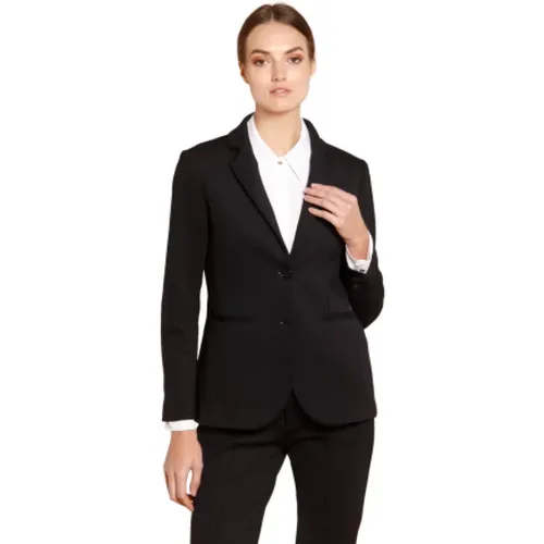 Schwarze Neopren-Jersey-Anzugjacke , Damen, Größe: 2XS - Mason's - Modalova
