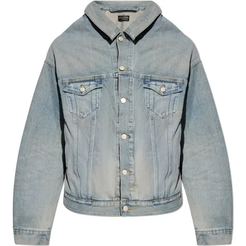 Denim jacket , male, Sizes: S - Balenciaga - Modalova