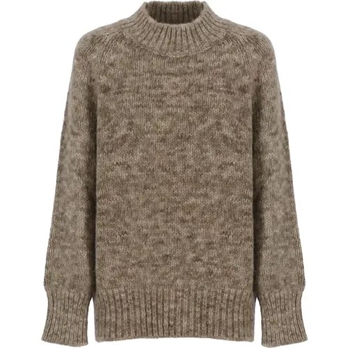 Brauner Alpaka-Mix Rollkragenpullover , Damen, Größe: M - Maison Margiela - Modalova