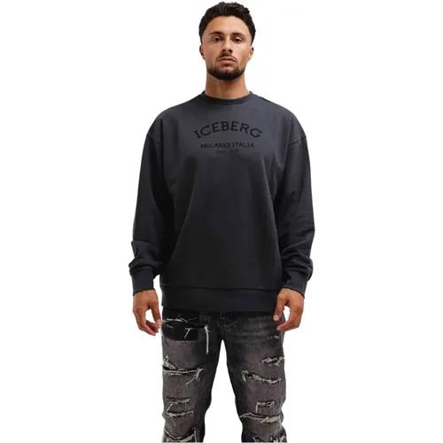 Milano Logo Pullover Herren Dunkelgrau - Iceberg - Modalova