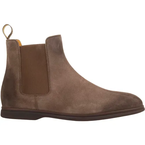 Suede Beatles-Style Ankle Boots , male, Sizes: 9 1/2 UK, 8 UK, 11 UK, 7 1/2 UK, 7 UK, 8 1/2 UK - Doucal's - Modalova