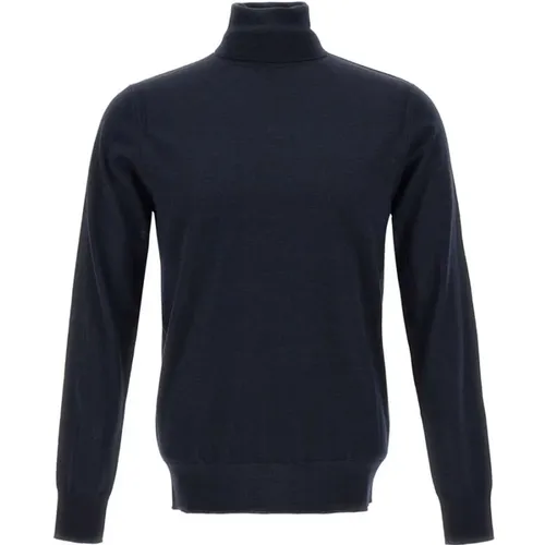 Herren Navy Blauer Wollpullover , Herren, Größe: 2XL - Paolo Pecora - Modalova