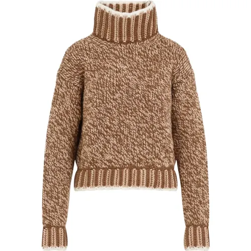 Brauner Turtleneck Tricot Pullover - Moncler - Modalova