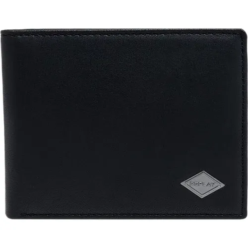 Classic Leather Wallet in , male, Sizes: ONE SIZE - Replay - Modalova