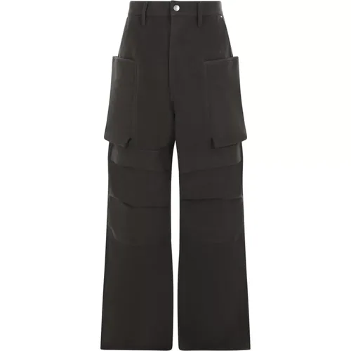 Cargo Drill Cotton Trousers , male, Sizes: W33, W28 - Rick Owens - Modalova