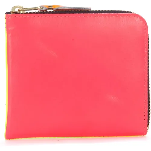 Fluorescent and Yellow Leather Wallet , unisex, Sizes: ONE SIZE - Comme des Garçons - Modalova