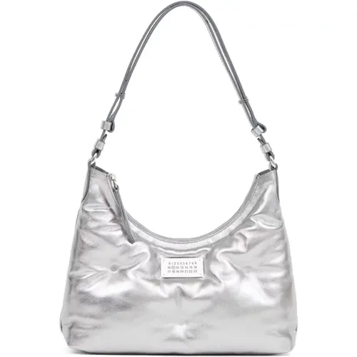 Gunmetal Grey Shoulder Bag with Metallic Effect , female, Sizes: ONE SIZE - Maison Margiela - Modalova