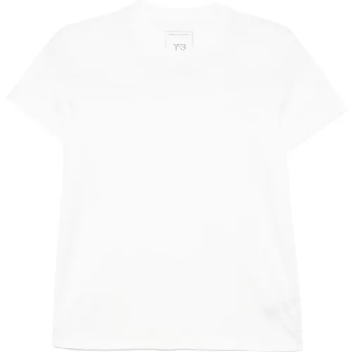 Weiße Baumwoll-Crew-Neck-Tee , Damen, Größe: M - Y-3 - Modalova