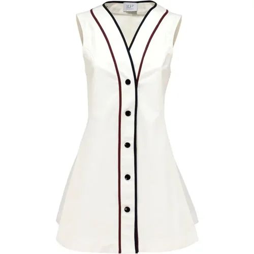 Flared Cotton Mini Dress with V-Neck , female, Sizes: XS, 2XS, S - MVP wardrobe - Modalova