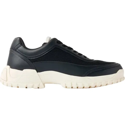 Navy Leather Sneakers & Sports Men , male, Sizes: 8 UK, 11 UK, 10 UK, 9 UK, 7 UK - Emporio Armani - Modalova