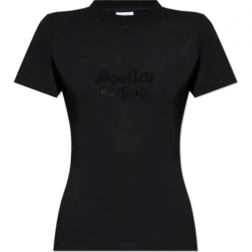 T-Shirt mit Logo , Damen, Größe: M - Vetements - Modalova