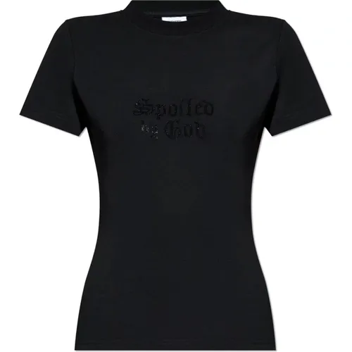 T-Shirt mit Logo , Damen, Größe: XS - Vetements - Modalova