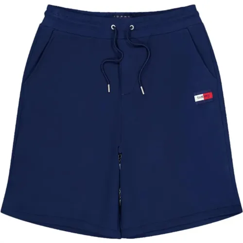 Elastic Waist Logo Patch Cotton Shorts , male, Sizes: L, XL, S, M - Tommy Hilfiger - Modalova