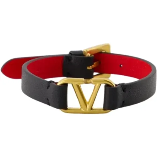 VLogo Signature Leather Bracelet , female, Sizes: ONE SIZE - Valentino Garavani - Modalova