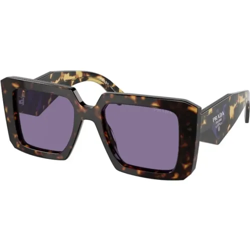 Stylische Sonnenbrille,Oversized Geometrische Sonnenbrille,Havana/Dark Sonnenbrille,Schildpatt/Violette Sonnenbrille - Prada - Modalova