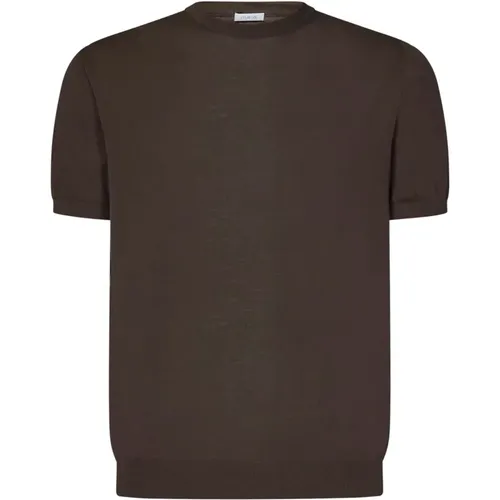 Brauner kurzärmliger Strickpullover,T-Shirts - Malo - Modalova