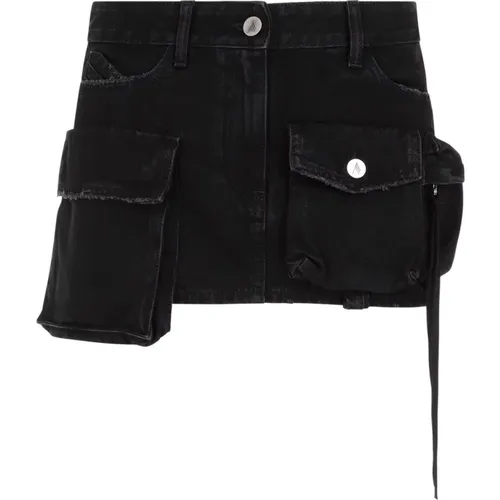 Denim Mini Skirt , female, Sizes: W26 - The Attico - Modalova