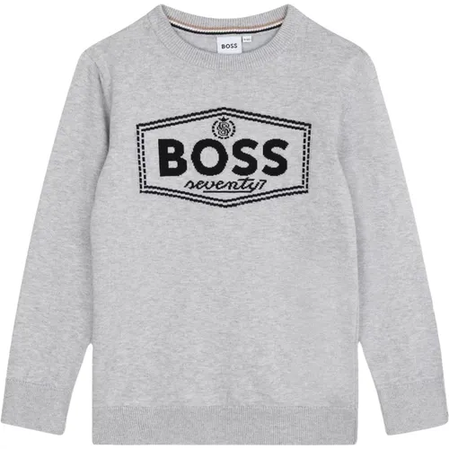 Grauer Crewneck Pullover für Kinder - Hugo Boss - Modalova