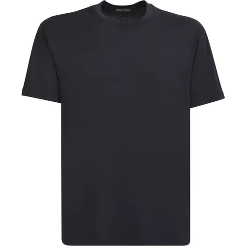 Schwarzes T-Shirt mit Rundhalsausschnitt , Herren, Größe: M - Tom Ford - Modalova