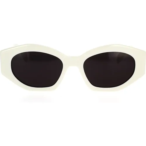 Ivory Oval Sunglasses with Grey Lenses , female, Sizes: 55 MM - Celine - Modalova