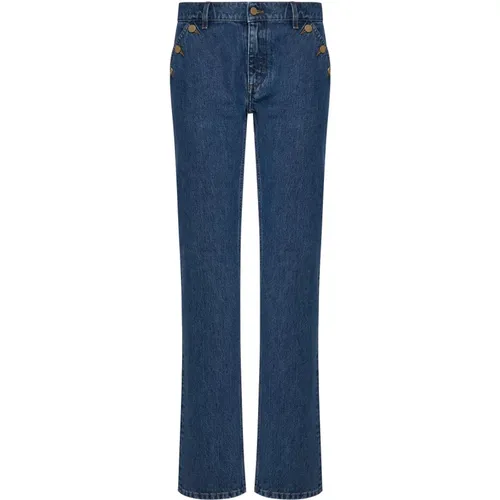 Blaue Denim Low-Rise Straight Leg Jeans , Damen, Größe: W26 - Filippa K - Modalova