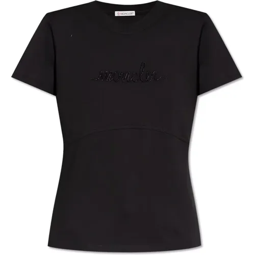 T-Shirt mit Logo , Damen, Größe: S - Moncler - Modalova