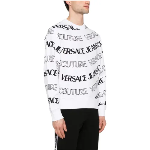 Fleece Sweaters with PR Monogram , male, Sizes: M, L, S - Versace Jeans Couture - Modalova