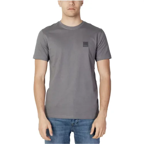 Grey Plain Short Sleeve T-shirt , male, Sizes: S - Hugo Boss - Modalova