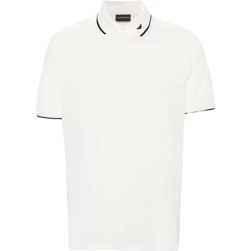 Gestreiftes Logo-Polo-Shirt , Herren, Größe: M - Emporio Armani - Modalova