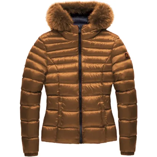 Padded Hooded Jacket with Fur Trim , female, Sizes: S, L - RefrigiWear - Modalova