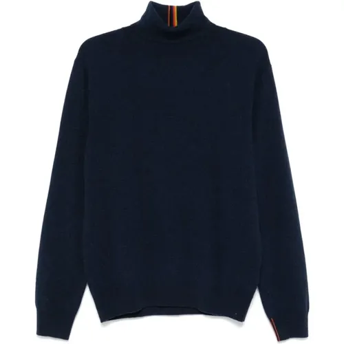 Navy Blauer Kaschmir-Strickpullover , Herren, Größe: M - Paul Smith - Modalova