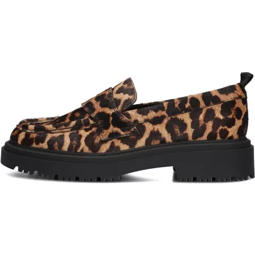 Stilvolle Loafer mit Leopardenmuster , Damen, Größe: 39 EU - Hoff - Modalova