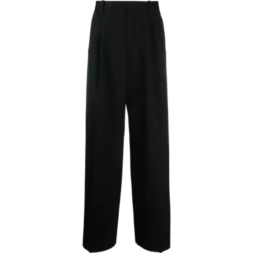 Wool Wide-Leg Trousers , male, Sizes: L, S - Lanvin - Modalova